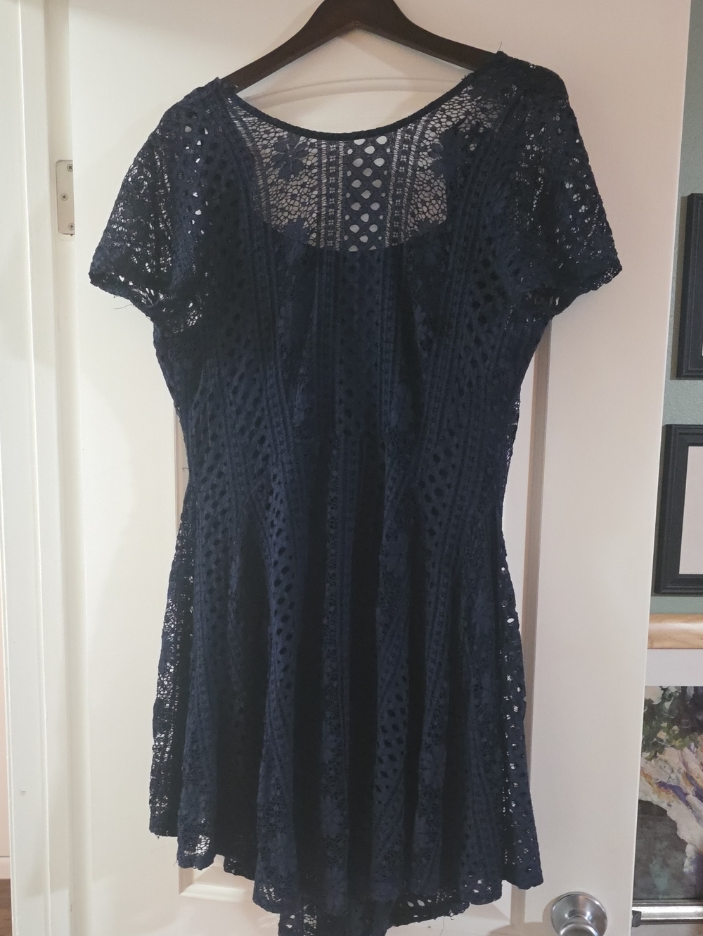 American Rag Navy Blue Lace Midi Dress